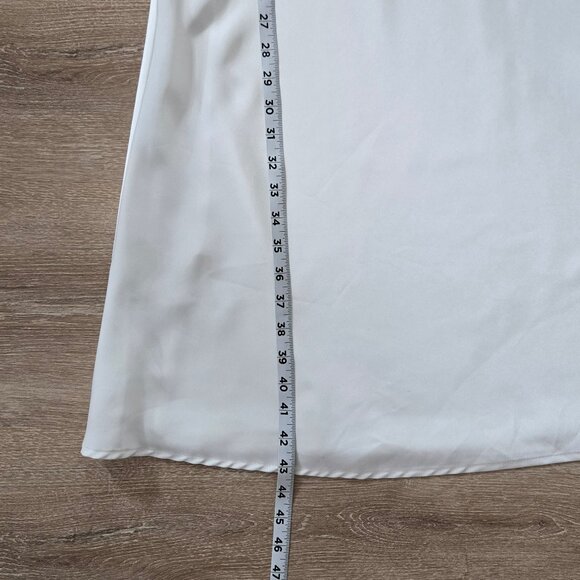 Line & Dot Kimi Dress Size Medium Feather Trim Satin MSRP $184 New Without Tags - Picture 9 of 17